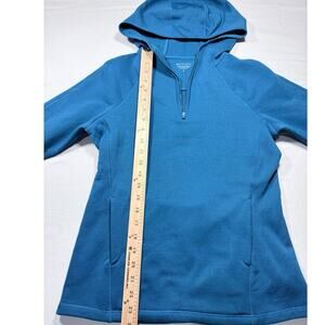 Athleta teal quarter zip hoodie women’s S half zip sweatshirt